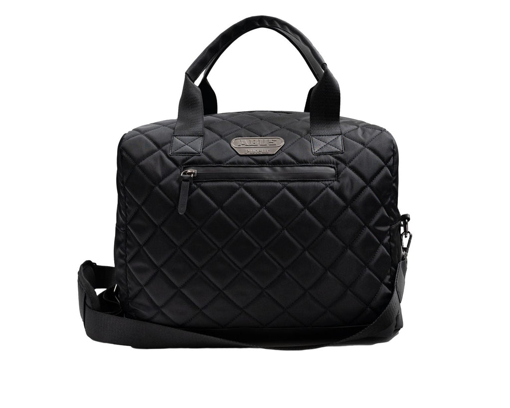 Black quilted equestrian horse riding helmet bag 