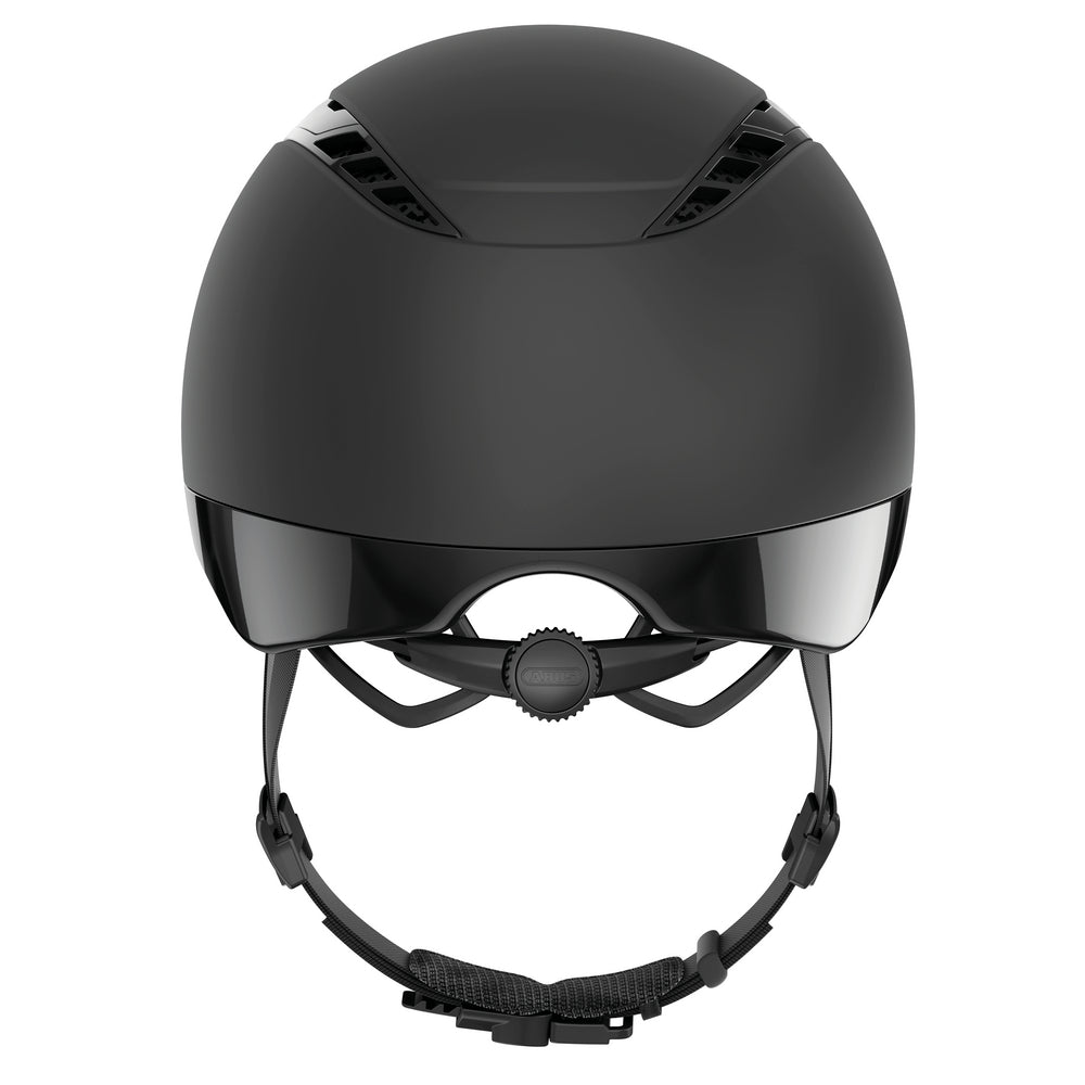 Black equestrian horse riding helmet
