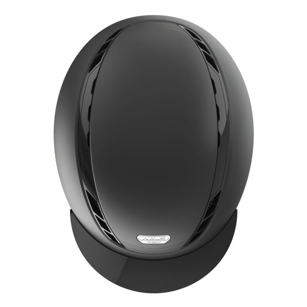 Black equestrian horse riding helmet