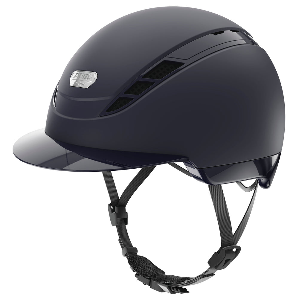 Blue equestrian horse riding helmet