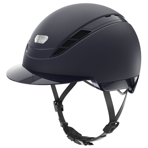 Blue equestrian horse riding helmet