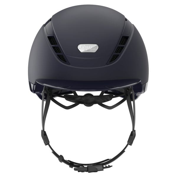 Blue equestrian horse riding helmet