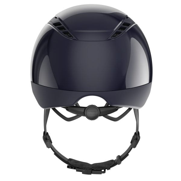 Shiny blue equestrian horse riding helmet