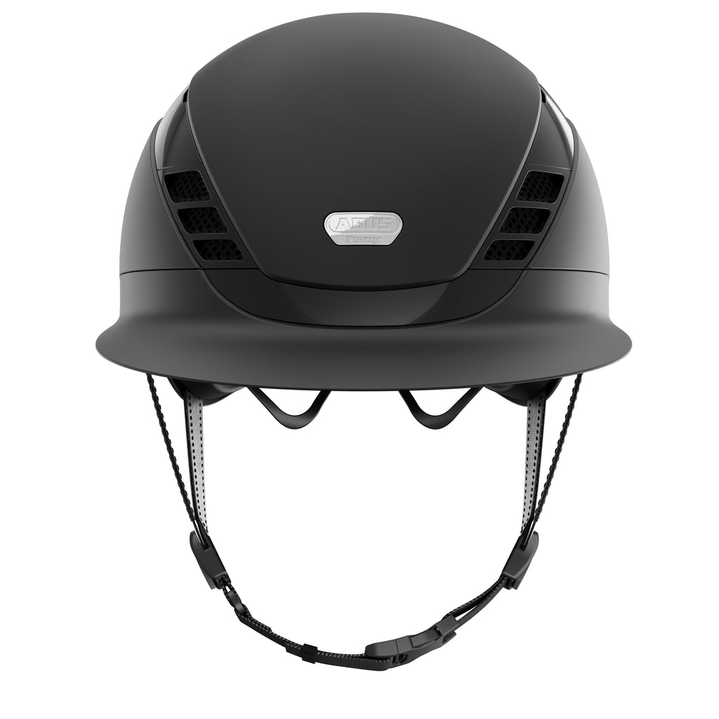 Black equestrian horse riding helmet 
