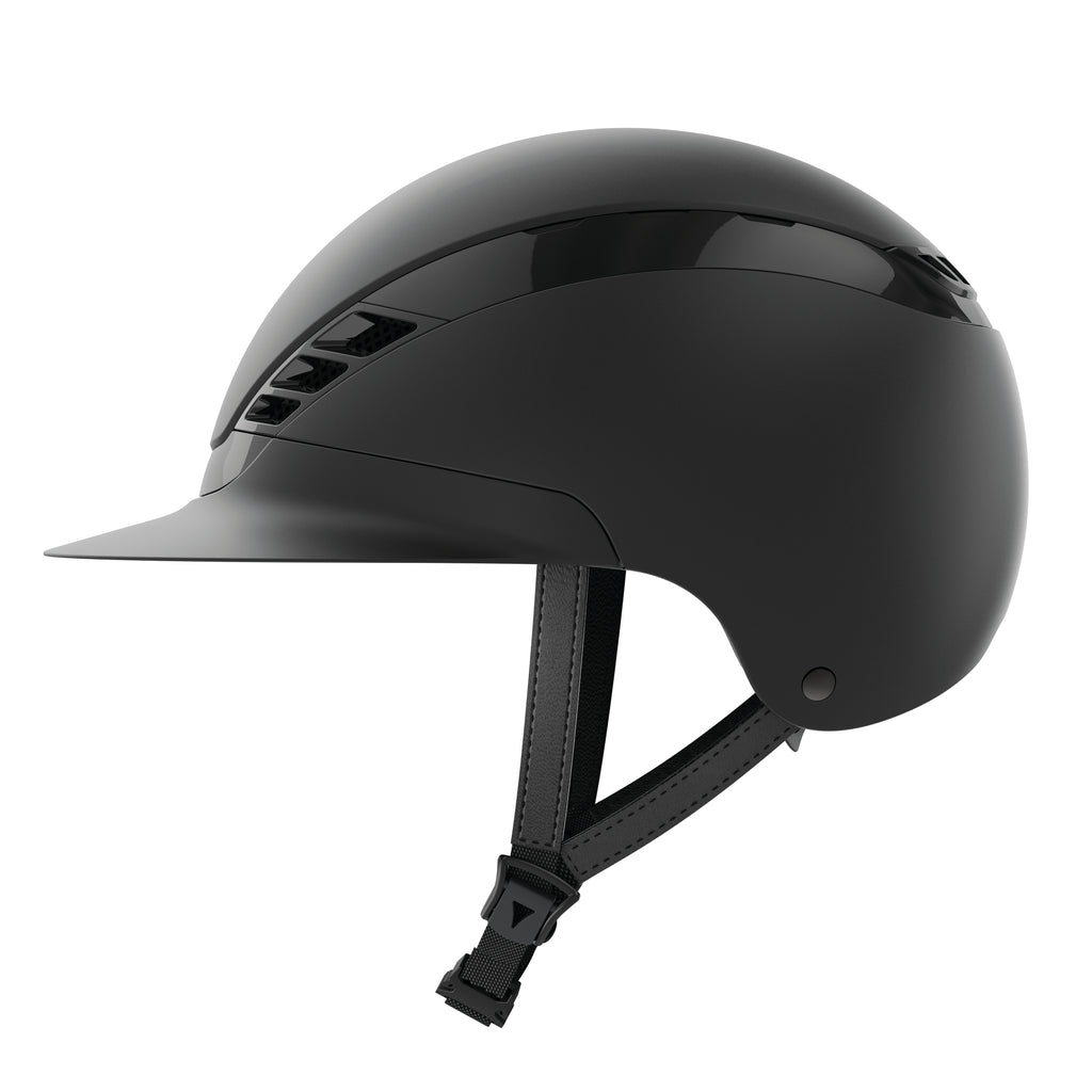 Black equestrian horse riding helmet 