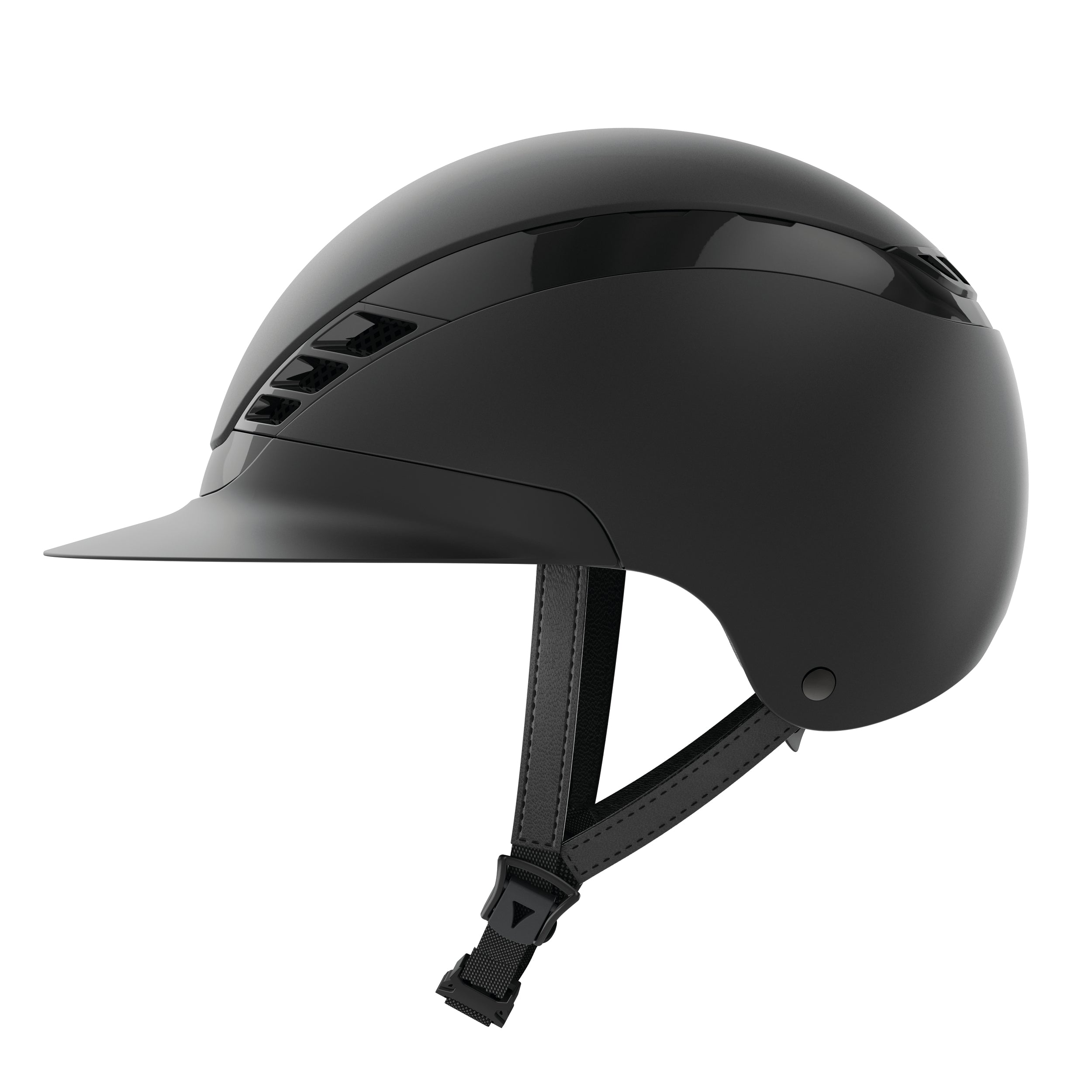 Black equestrian horse riding helmet 