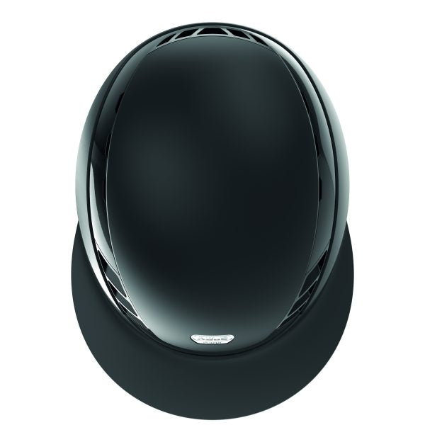 Black equestrian horse riding helmet 