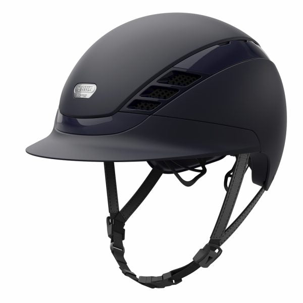 Blue equestrian horse riding helmet