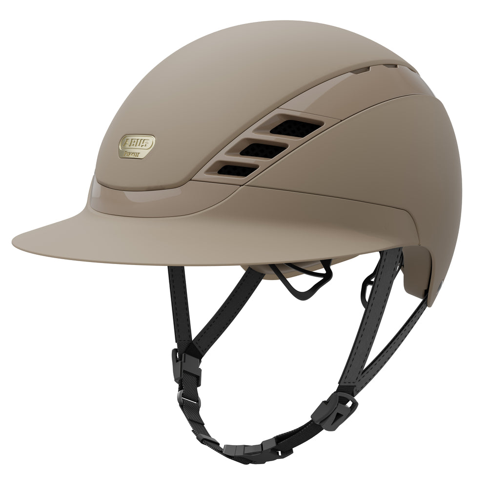 Beige matt equestrian horse riding helmet 