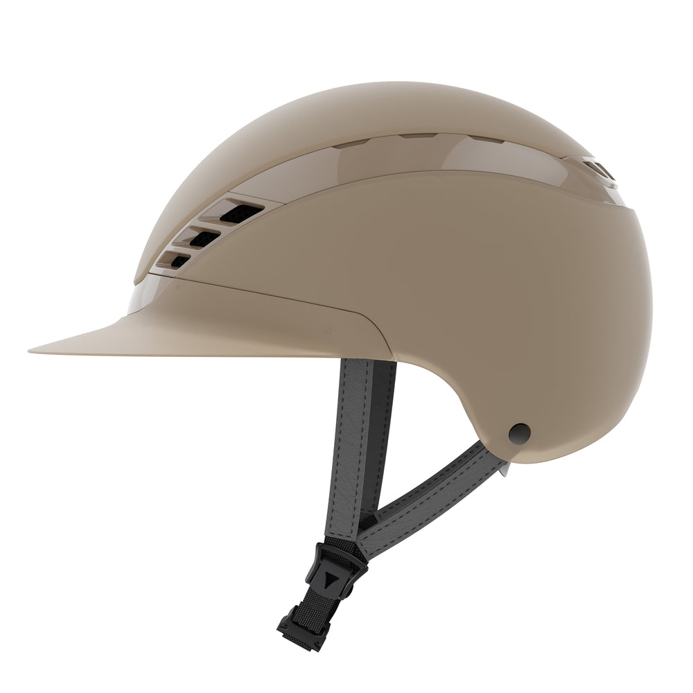 Beige matt equestrian horse riding helmet 