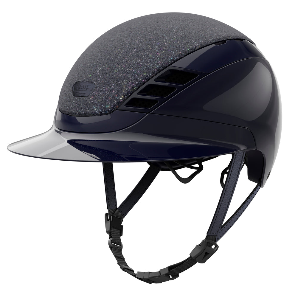 Navy Blue shiny equestrian horse riding helmet