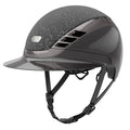 Grey shiny equestrian horse riding helmet 