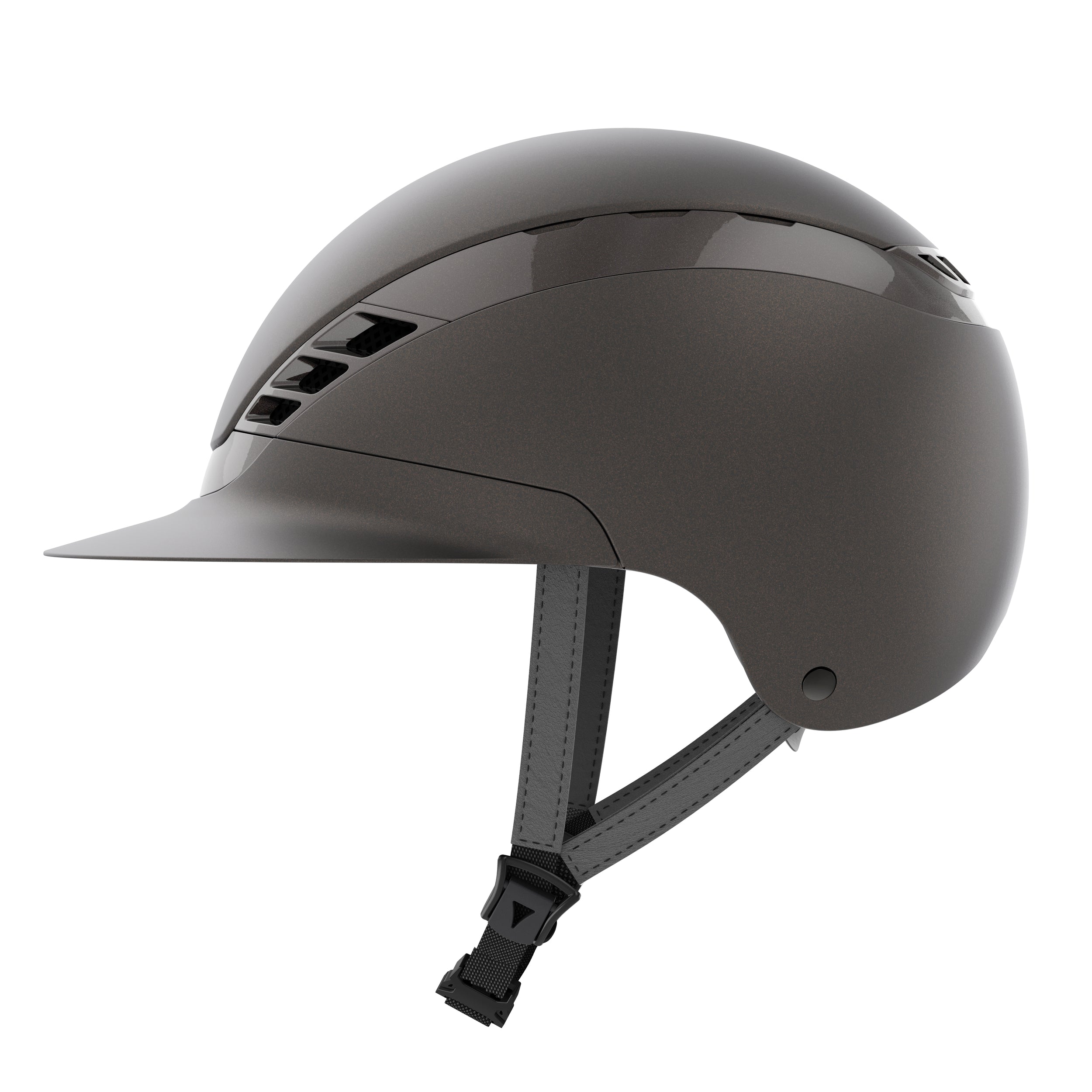 AirLuxe Pure *Limited Edition* Long Visor Riding Helmet - Matt Metallic Mocca