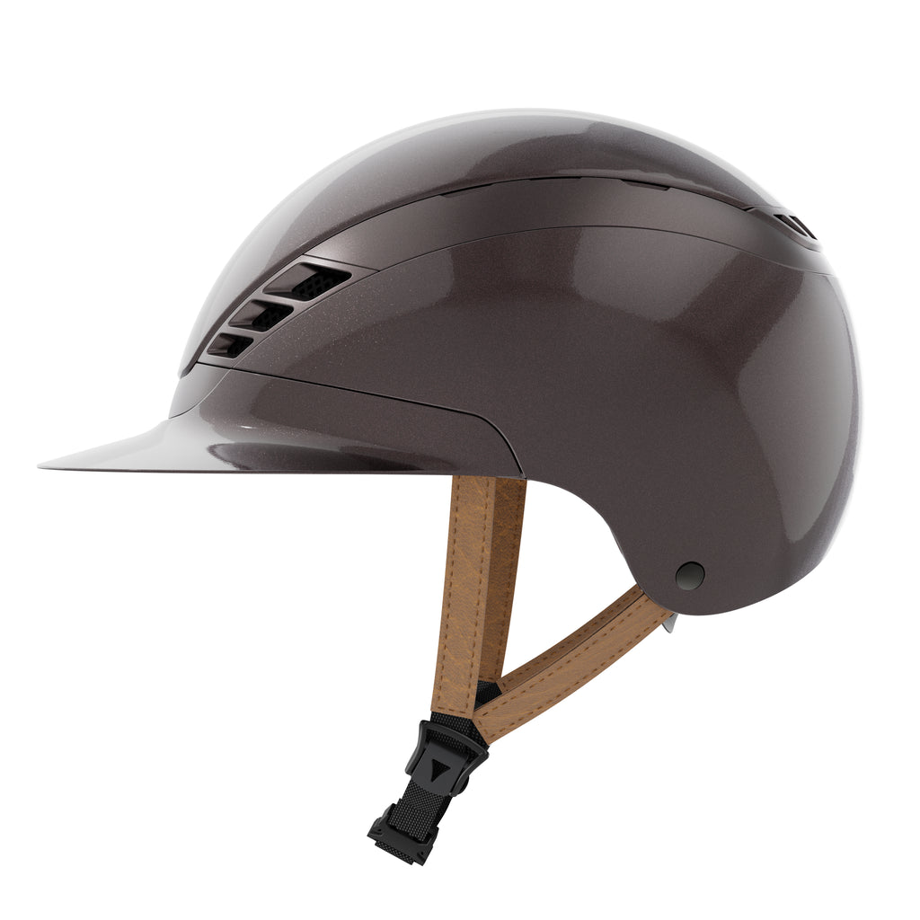 AirLuxe Pure *Limited Edition* Long Visor Riding Helmet - Shiny Metallic Hazelnut