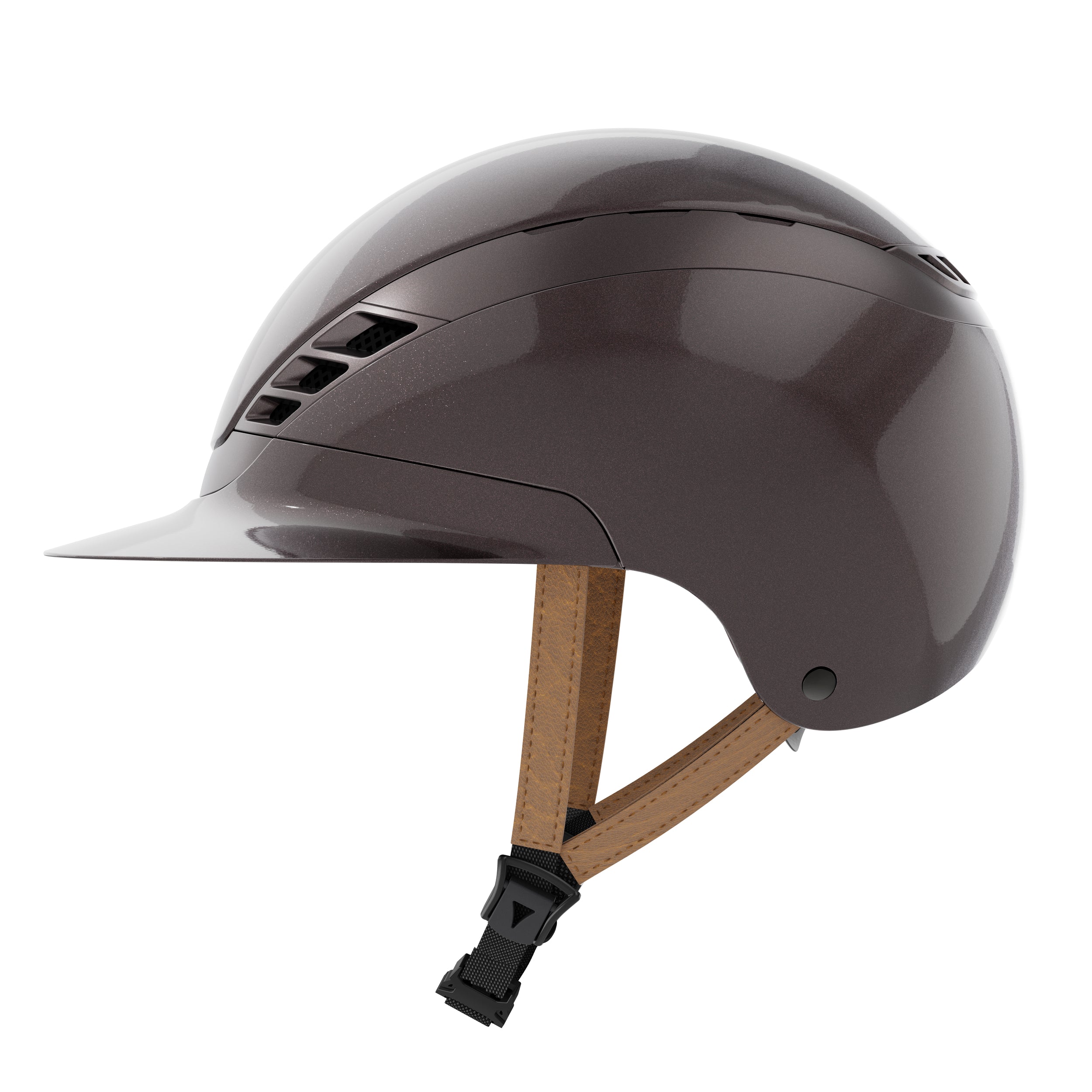AirLuxe Pure *Limited Edition* Long Visor Riding Helmet - Shiny Metallic Hazelnut