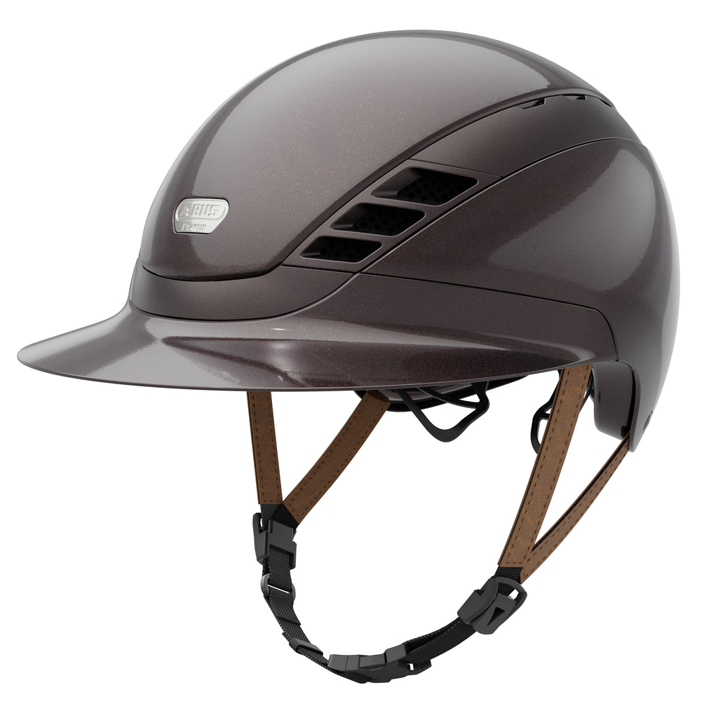 AirLuxe Pure *Limited Edition* Long Visor Riding Helmet - Shiny Metallic Hazelnut