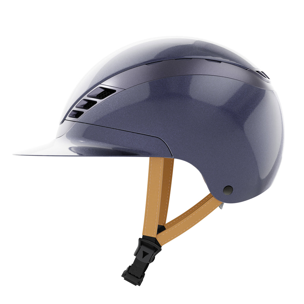 AirLuxe Pure *Limited Edition* Long Visor Riding Helmet - Shiny Metallic Ocean