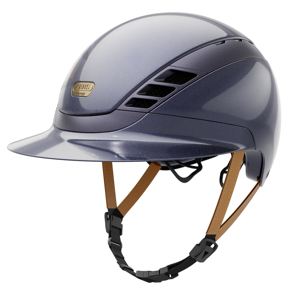 AirLuxe Pure *Limited Edition* Long Visor Riding Helmet - Shiny Metallic Ocean